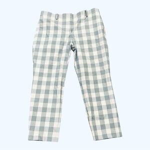 Theory Scuba Kick Cropped Pant Blue/White Grid 10